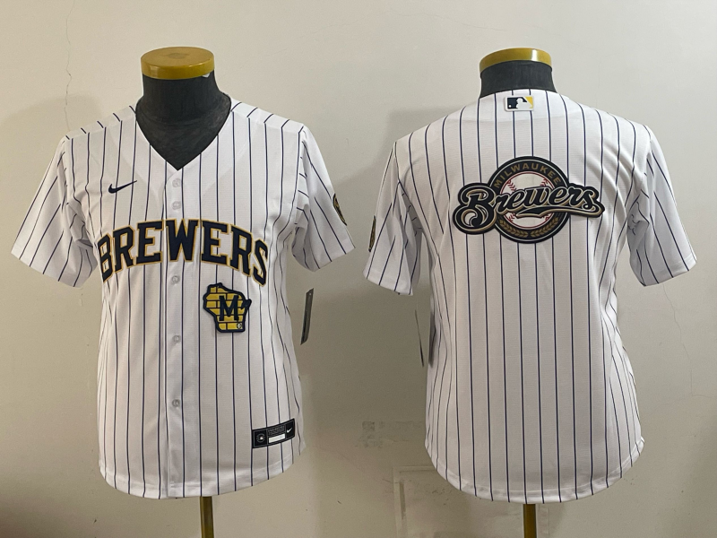 Youth 2026 Milwaukee Brewers blank white Game Nike MLB Jersey 0823004